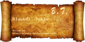 Blaskó Tekla névjegykártya